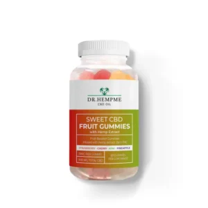 Tub of CBD gummies, 15mg each